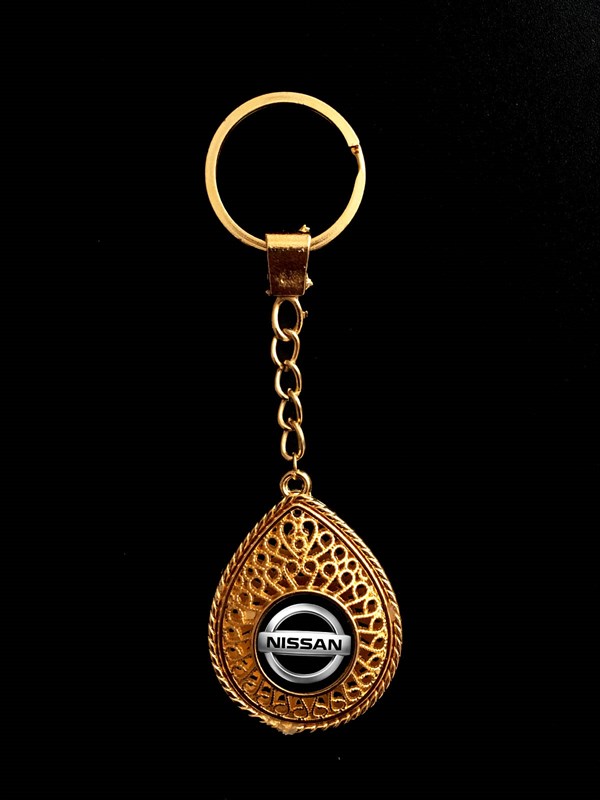 Altın Sarısı Telkari Tasarım Nissan Markalı Anahtarlık