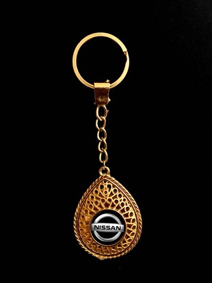 Altın Sarısı Telkari Tasarım Nissan Markalı Anahtarlık